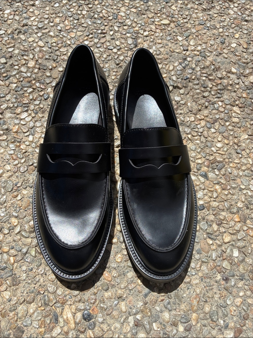Women’s H&M Black Vegan Leather Penny Loafers